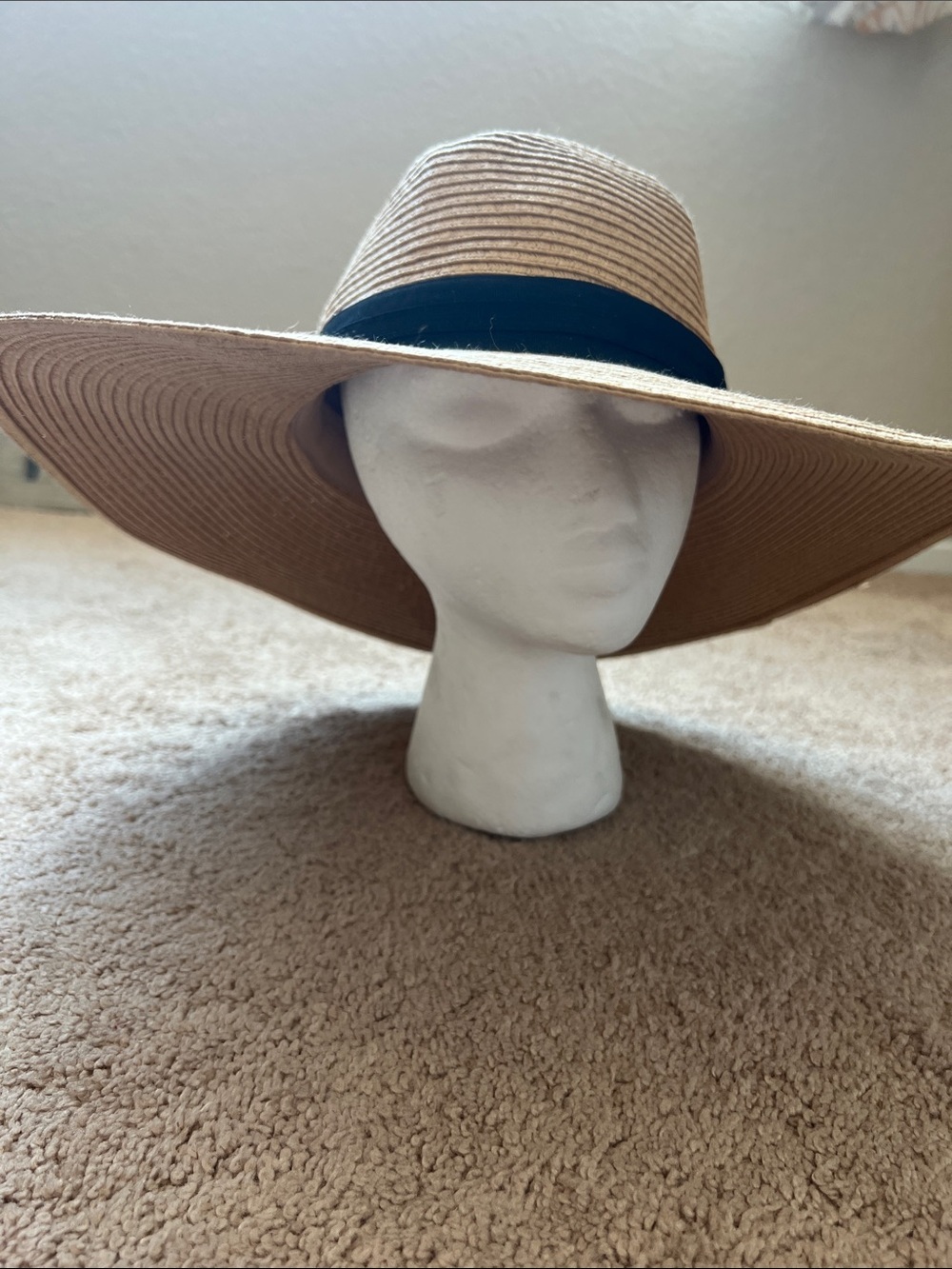 Vince Camuto Wide-Brim Straw Hat with Black Trim